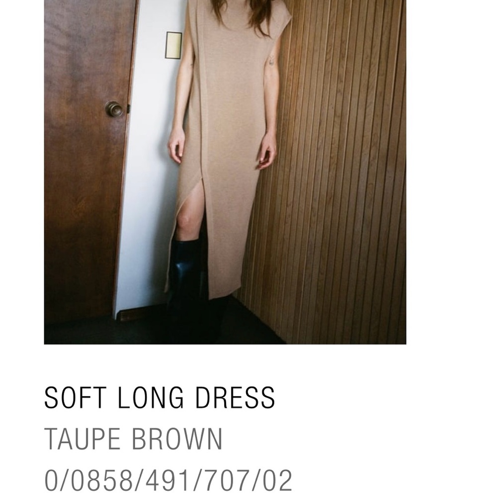 Taupe Brown Soft Long Dress
